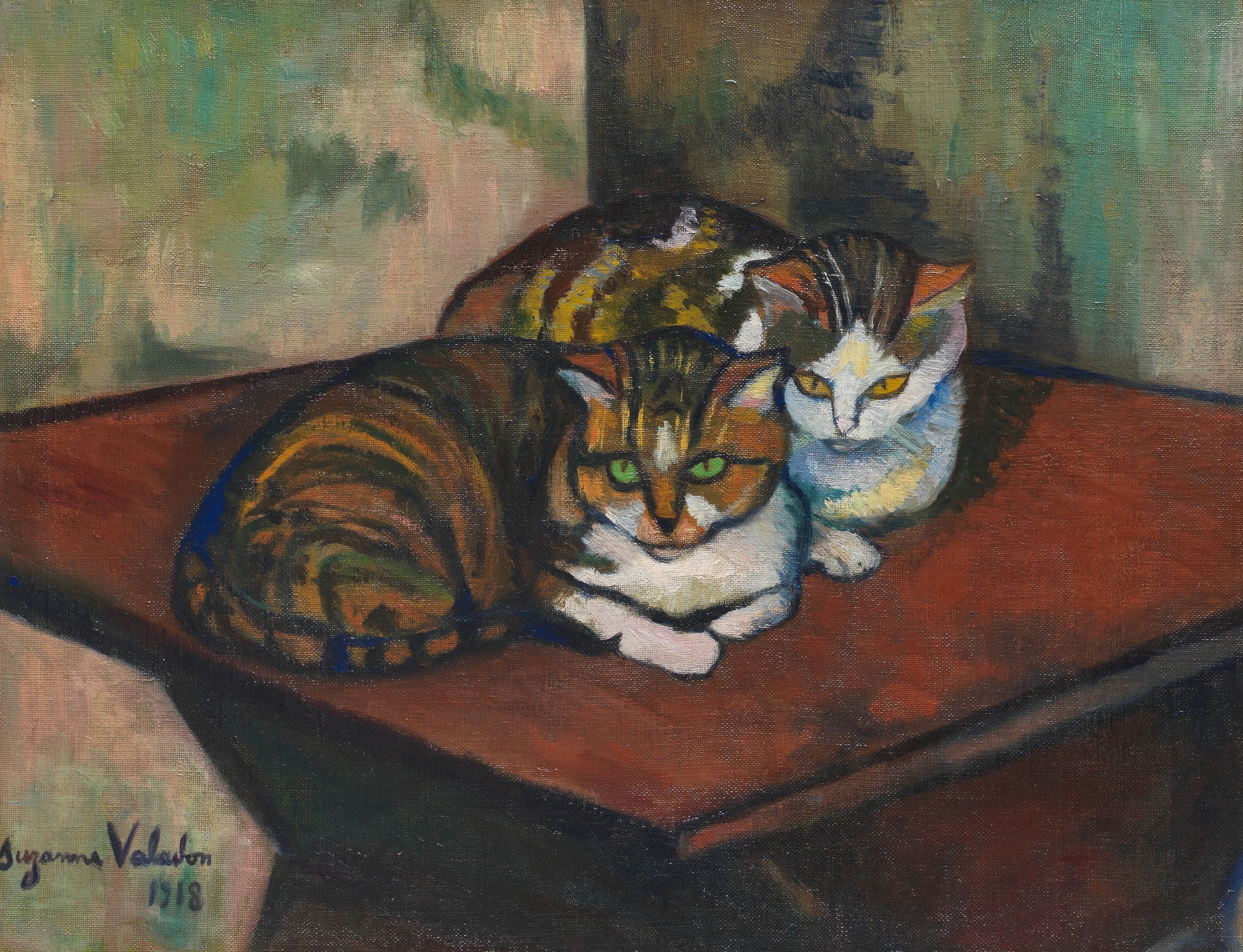 Две кошки by Suzanne Valadon - 1918 - 38.74 x 51.44 cm 