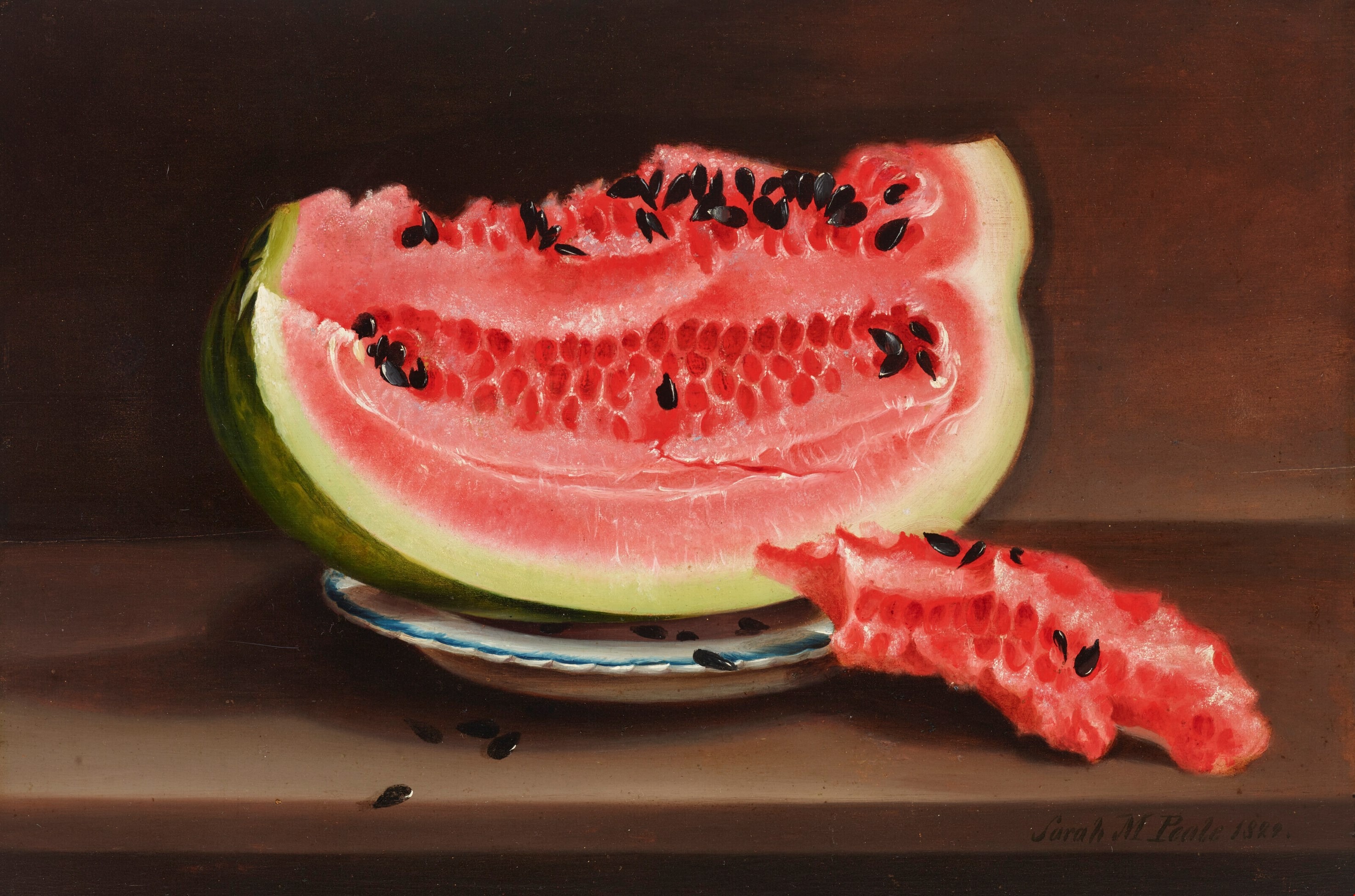 수박 (Watermelon) by Sarah Miriam Peale - 1822 - 34.3 x 49.5 cm 