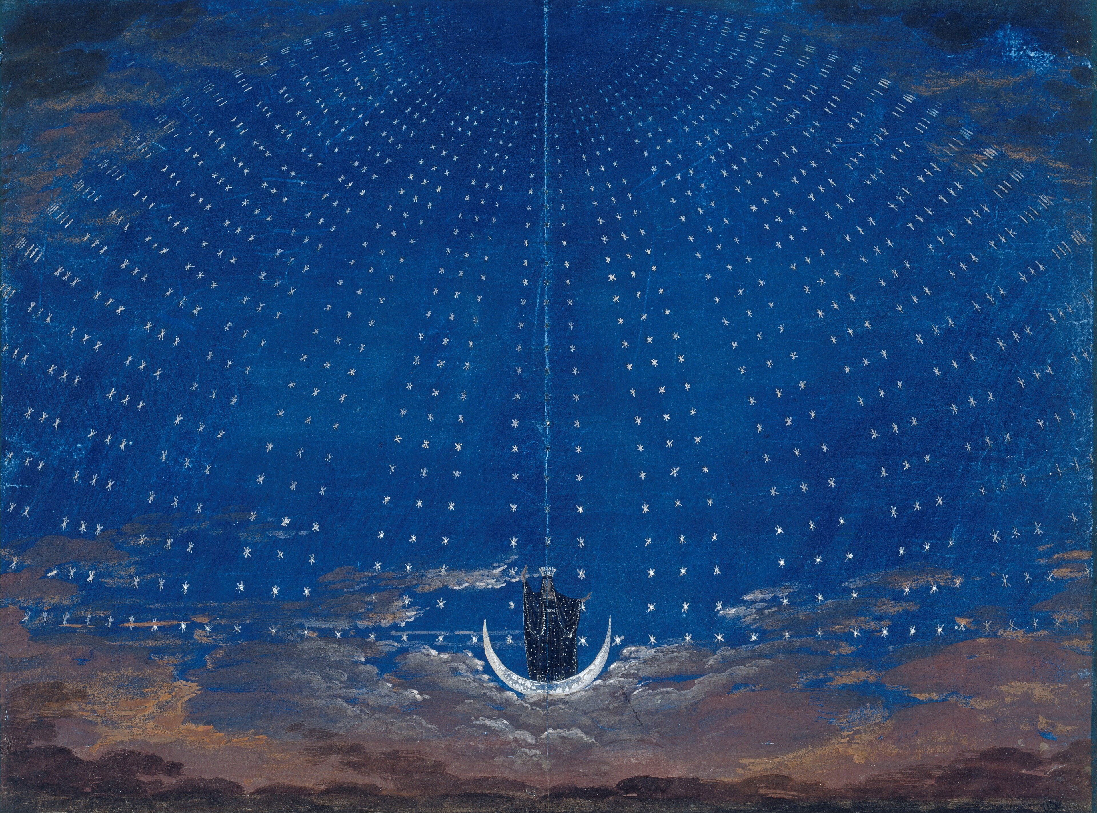 The Starry Hall of the Queen of the Night by Karl Friedrich Schinkel - c. 1815 - 46.4 x 61.5 cm Kupferstichkabinett, National Museums in Berlin