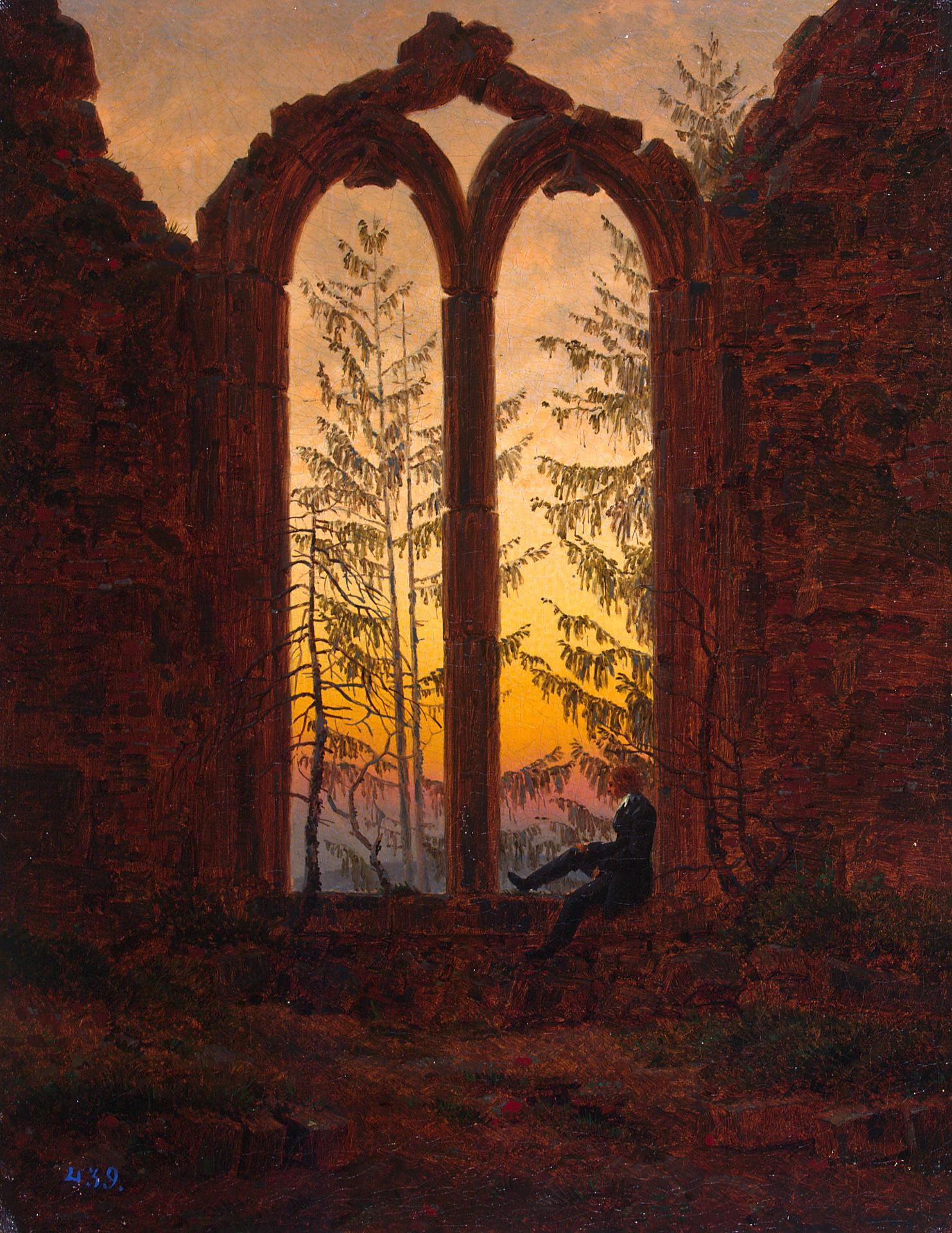 Dreamer (Ruins of the Oybin) by Caspar David Friedrich - after 1835 - 27 x 21 cm Hermitage Museum