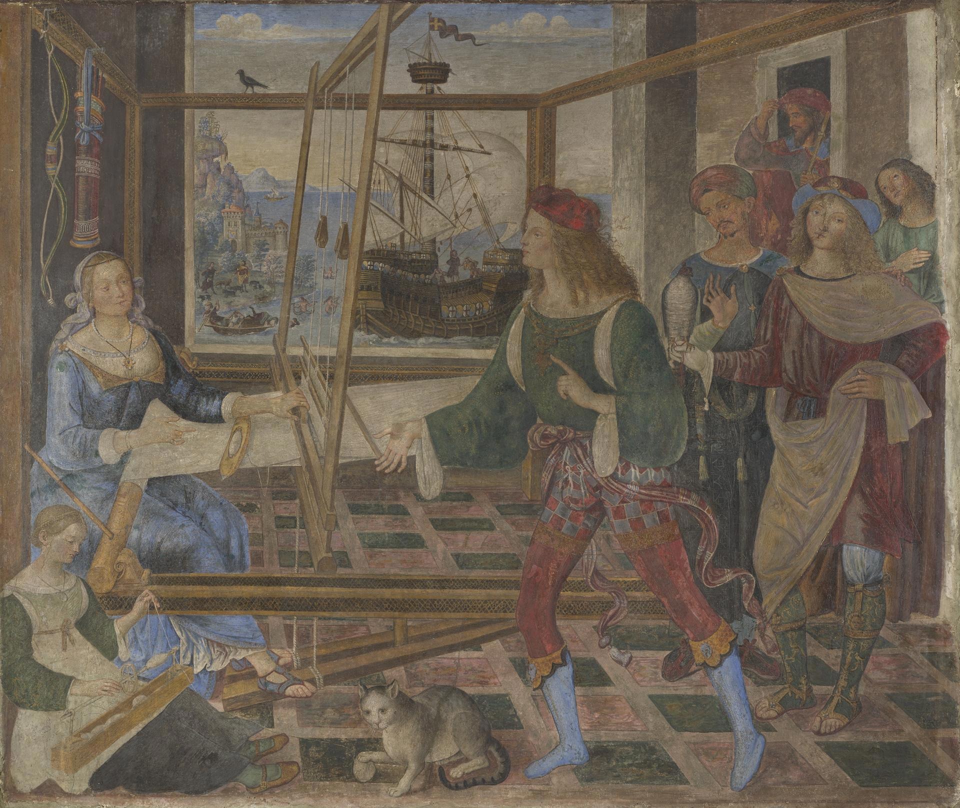 Penélope com os Pretendentes by  Pinturicchio - c. 1509 - 125,5 × 152 cm 