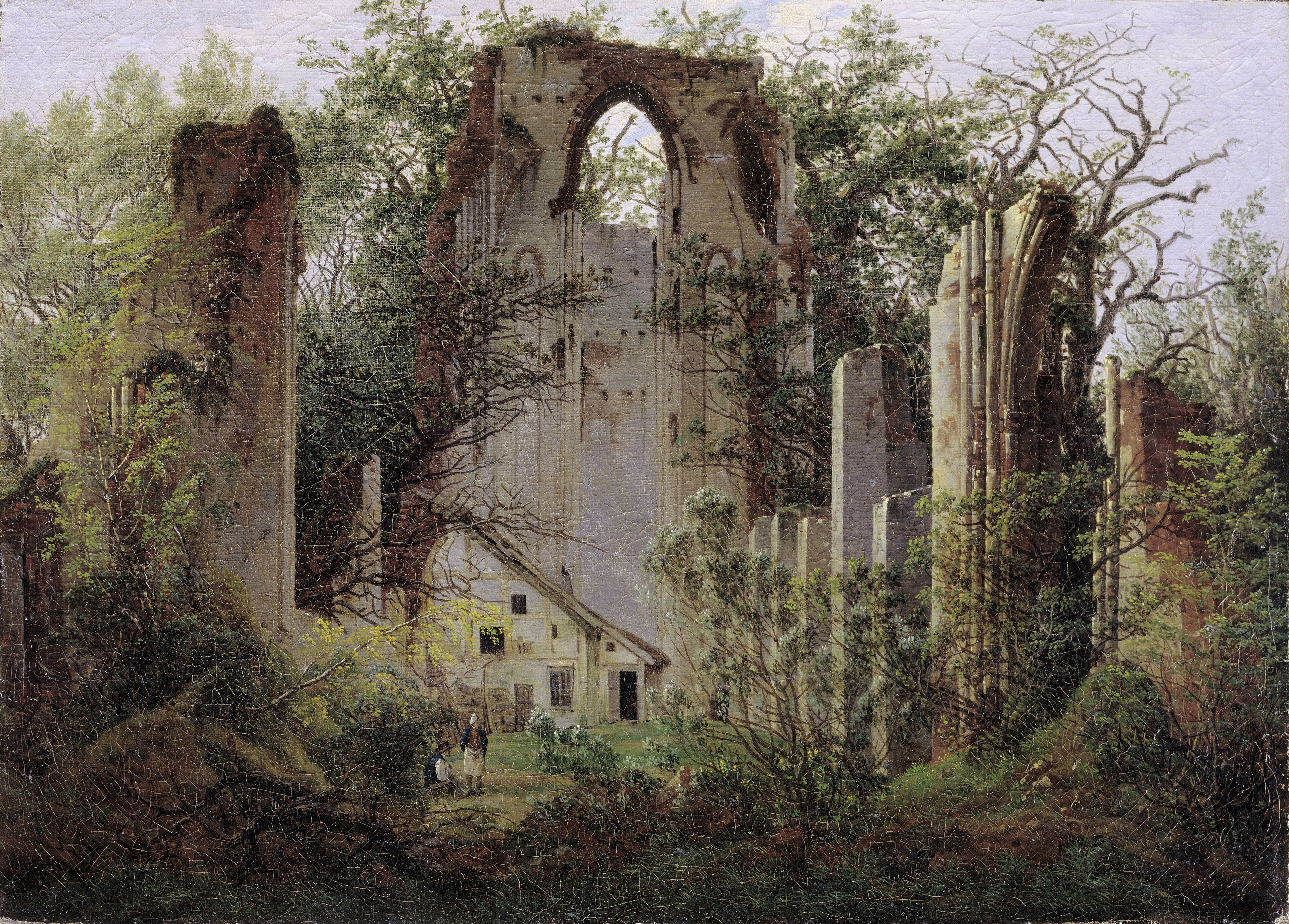 Ruined Monastery of Eldena Near Greifswald by Caspar David Friedrich - 1824–1825 - 35 x 49 cm Alte Nationalgalerie