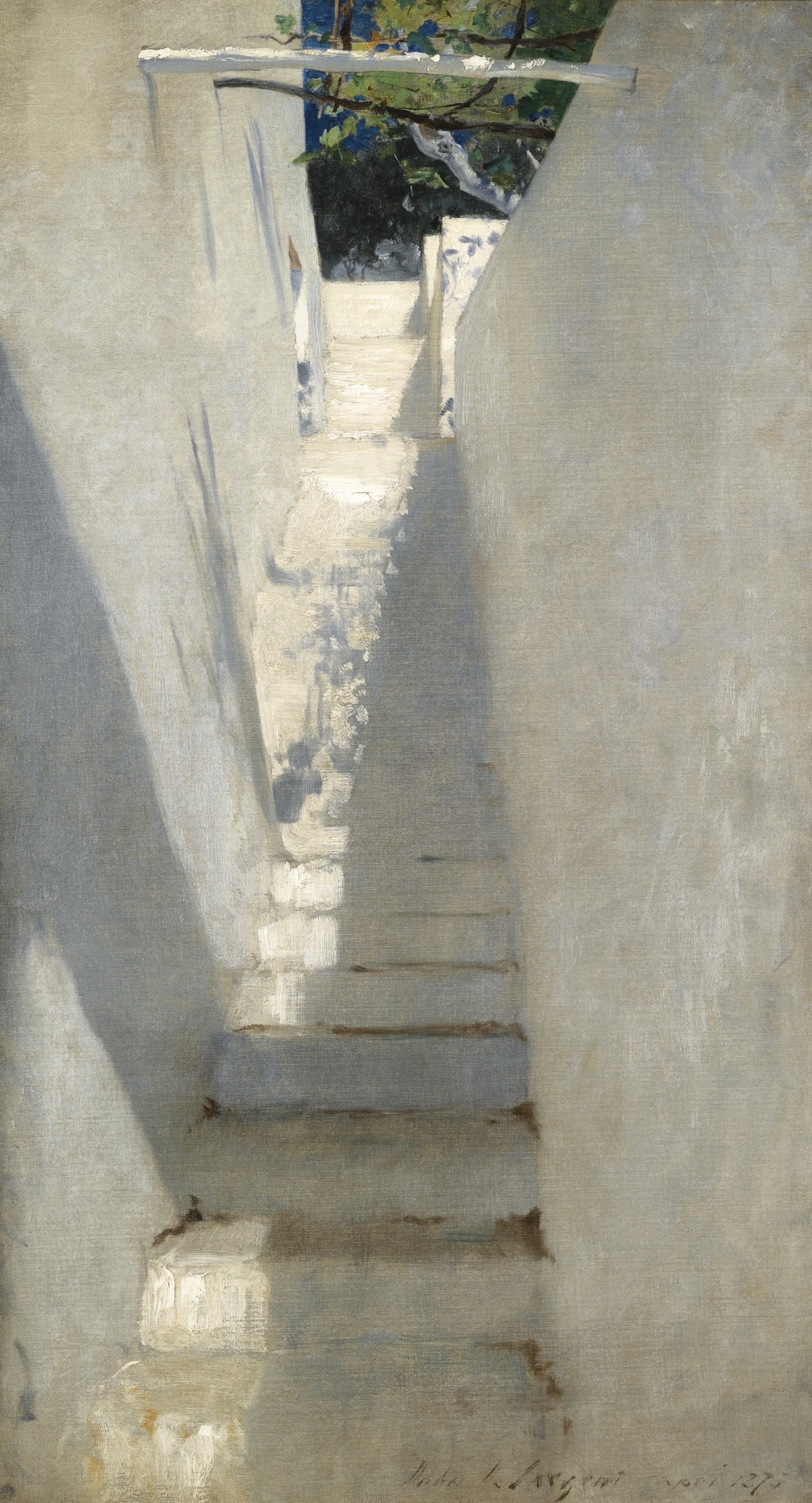 カプリ島の階段 by John Singer Sargent - 1878年 - 81.5 x 45.5 cm 