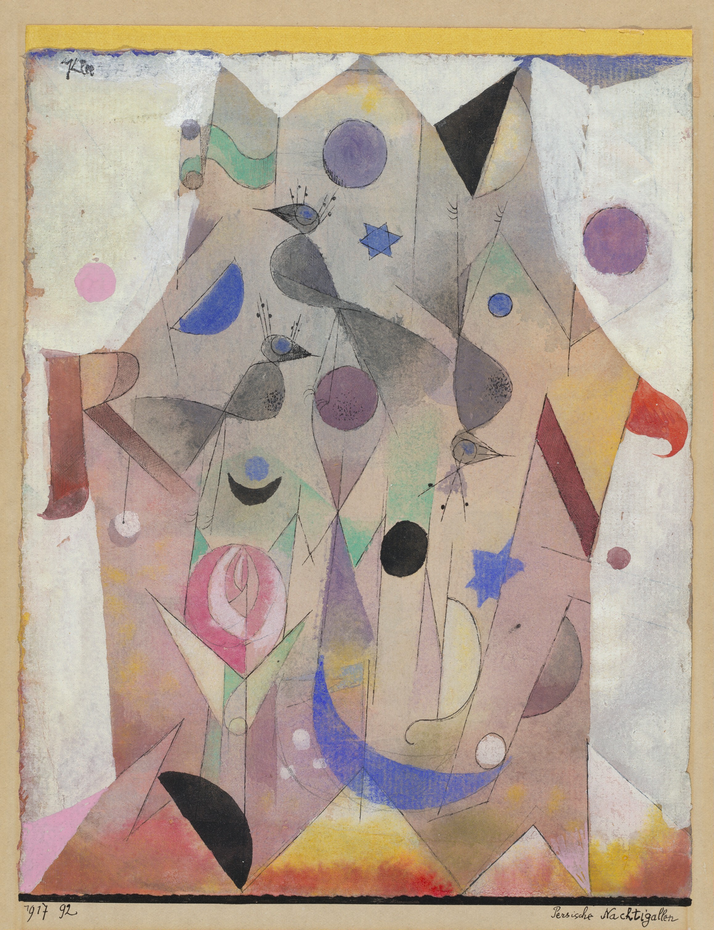 Persian Nightingales by Paul Klee - 1917 - 22.8 x 18.1 cm National Gallery of Art