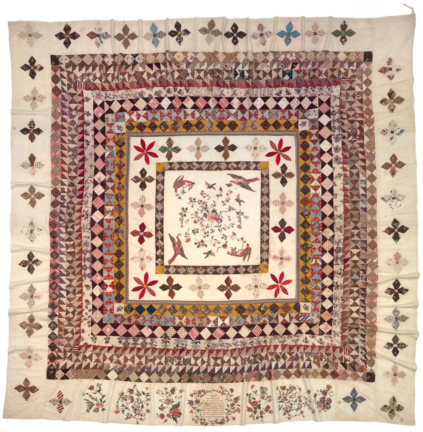 Rajah Quilt by  Unidentified women of the HMS Rajah convict ship, Kezia Hayter - 1841 - 325 × 337 cm National Gallery of Australia