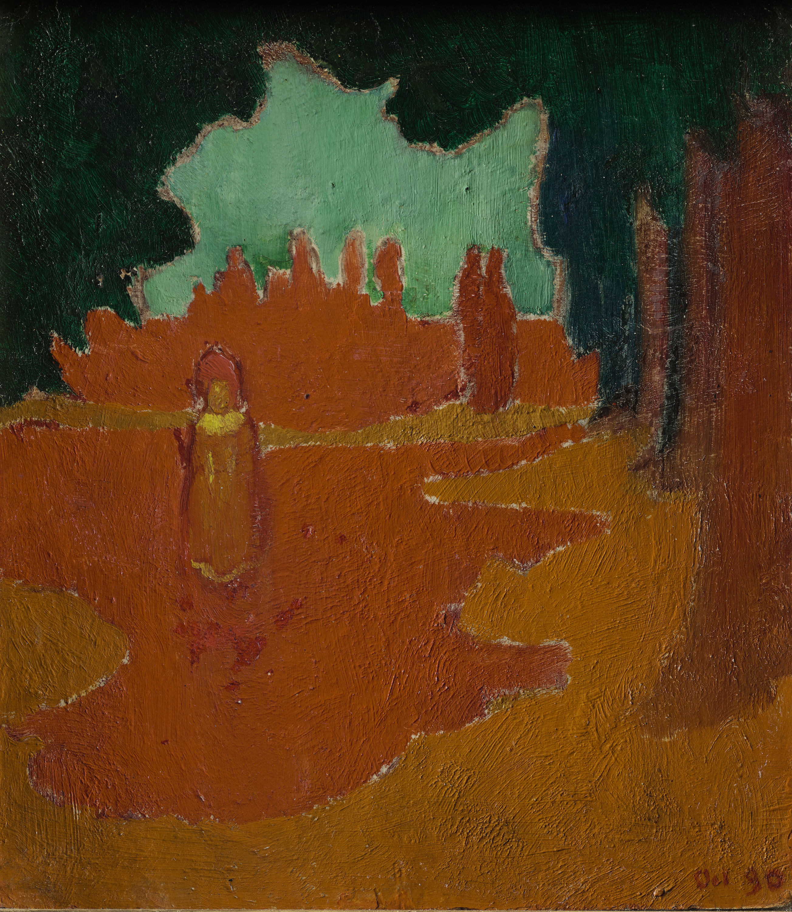 Sunlight on the Terrace by Maurice Denis - 1890 - 24 x 20.5 cm Royal Łazienki Museum in WarsawnameMusée d'Orsay